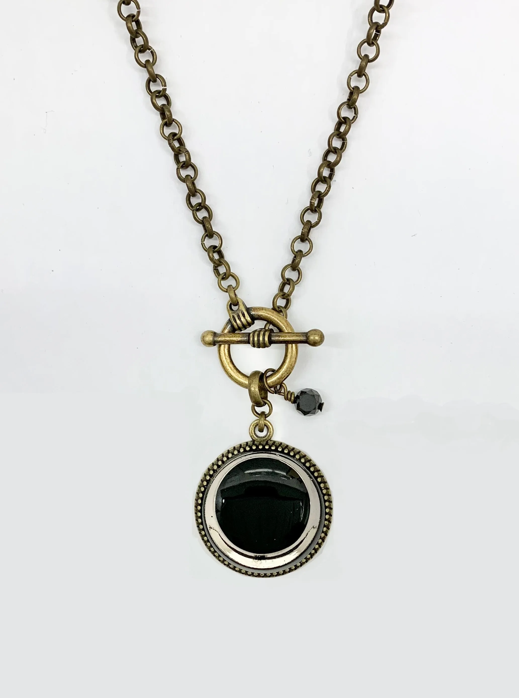 Vintage Button Toggle Necklace, 1930s by K. Ross Creations