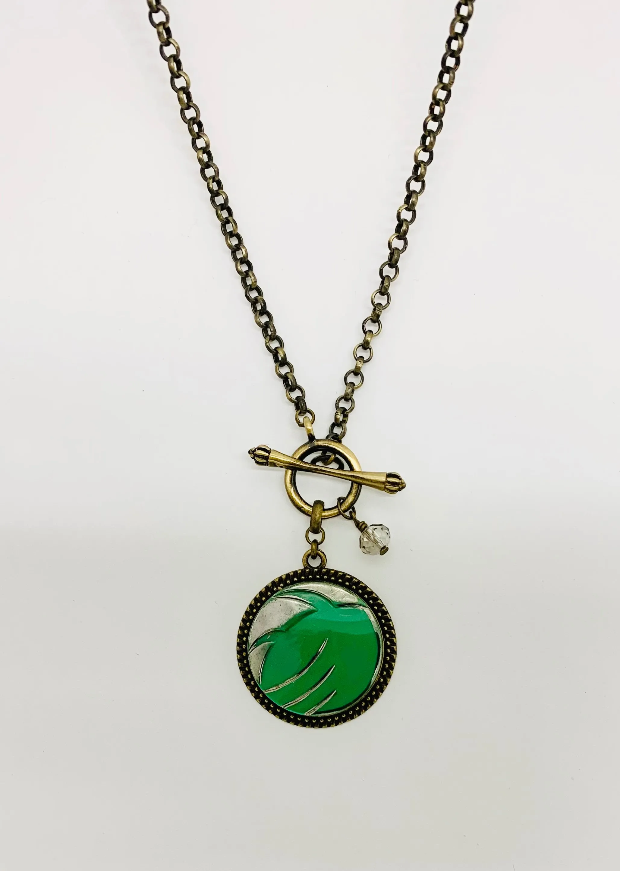 Vintage Button Toggle Necklace, 1930s by K. Ross Creations